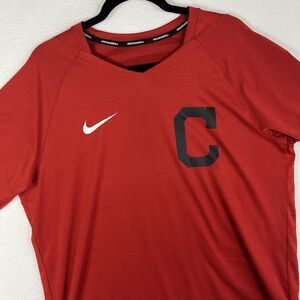 Nike Cleveland Indians Guardians MLB Dri-Fit Practice Shirt Red Large C Logo Men